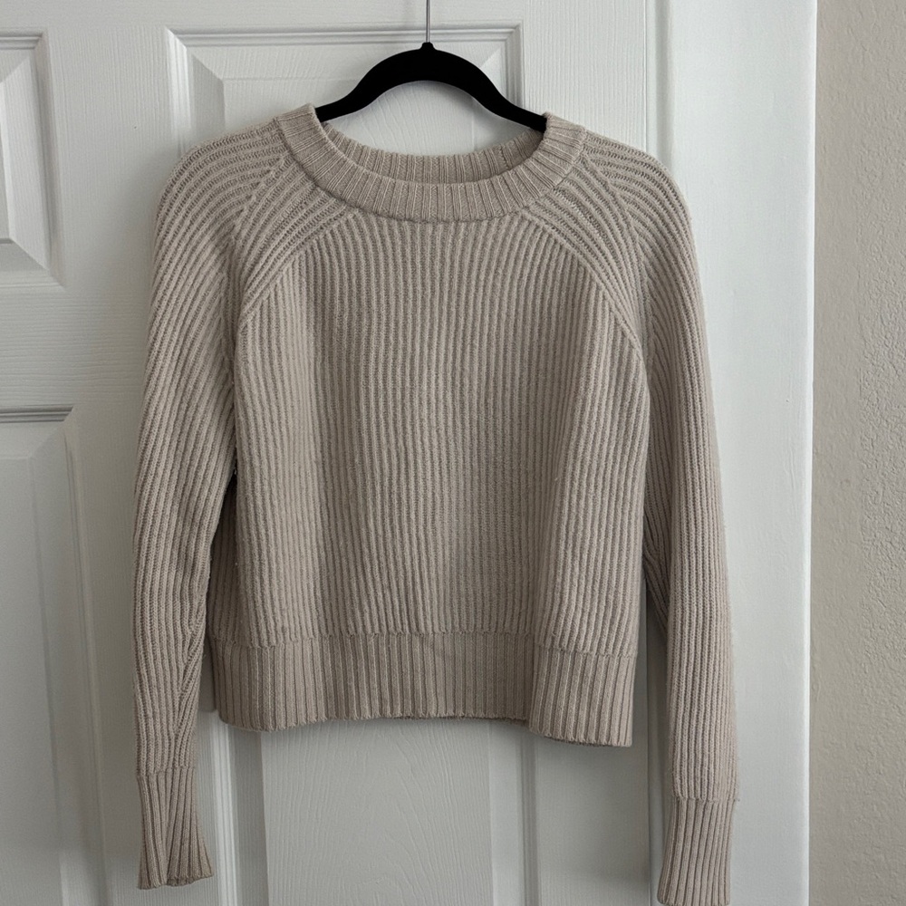 Aritzia Beige Ribbed Sweater